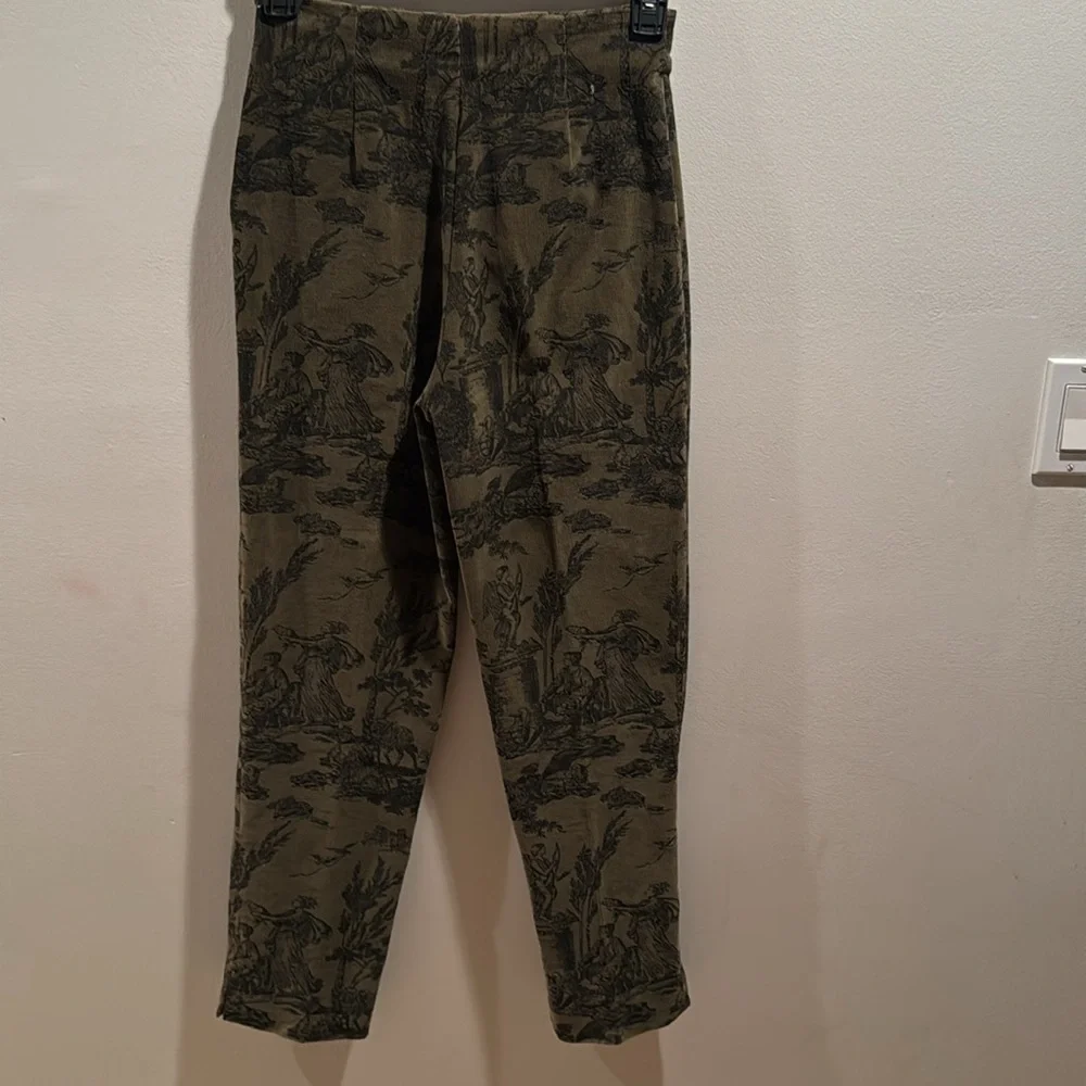 Women’s Olive Tapestry Corduroy Pants Vintage 10